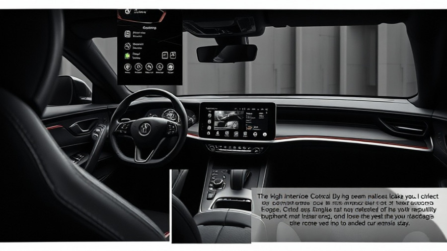 Monochrome collage critiquing modern high-tech car dashboards.