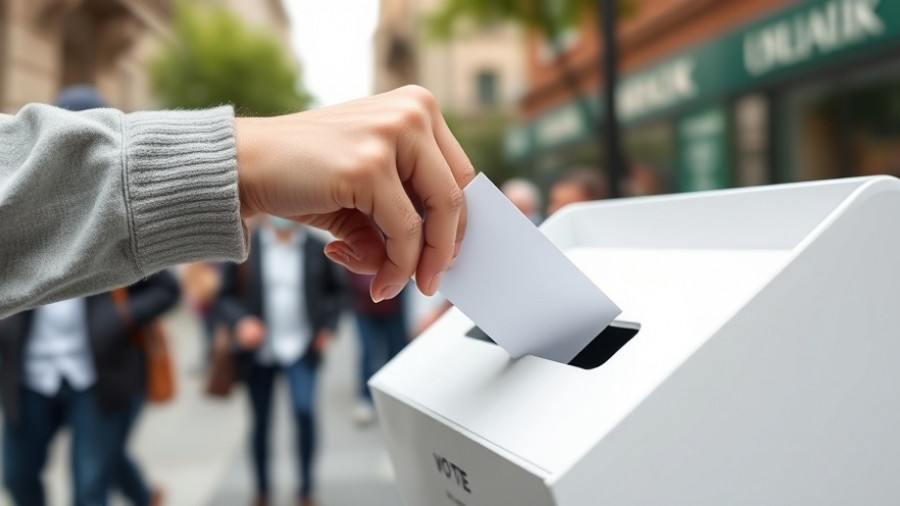 Ballot being inserted into voting box for November elections 2025.