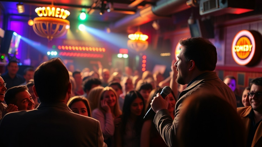 Comedian at SF Comedy Show engaging lively audience