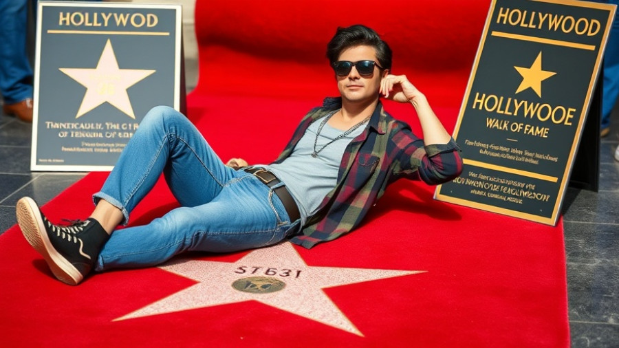 Robert Englund poses casually on his Hollywood Walk of Fame star.