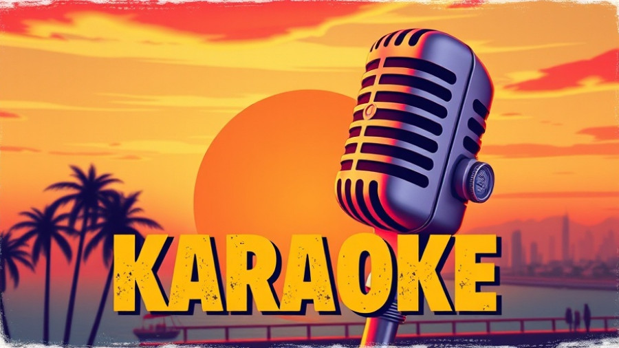 Vintage karaoke night poster for Saturday Karaoke Night Oakland.