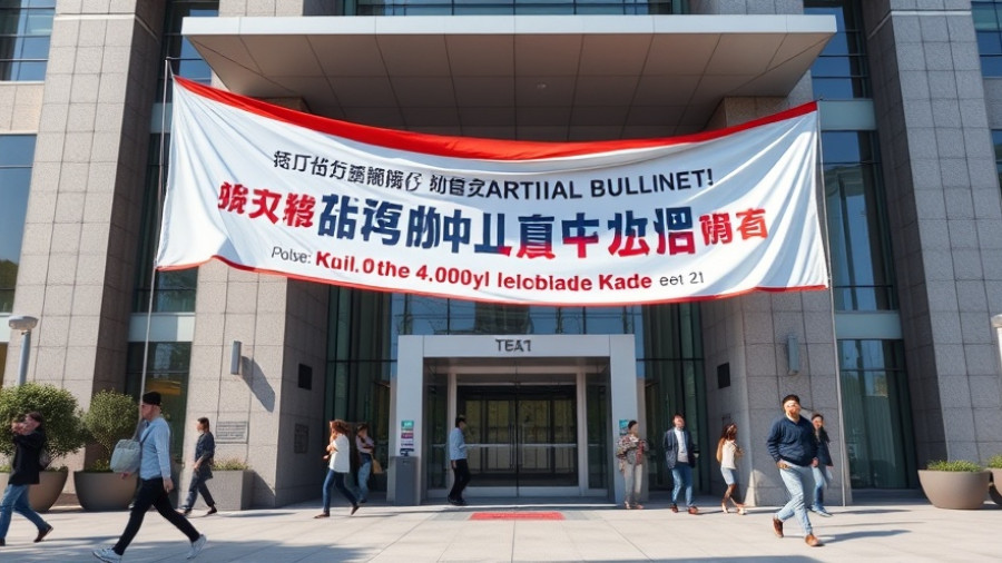 Entrance to government building with election banner related to California Redistricting Plan.