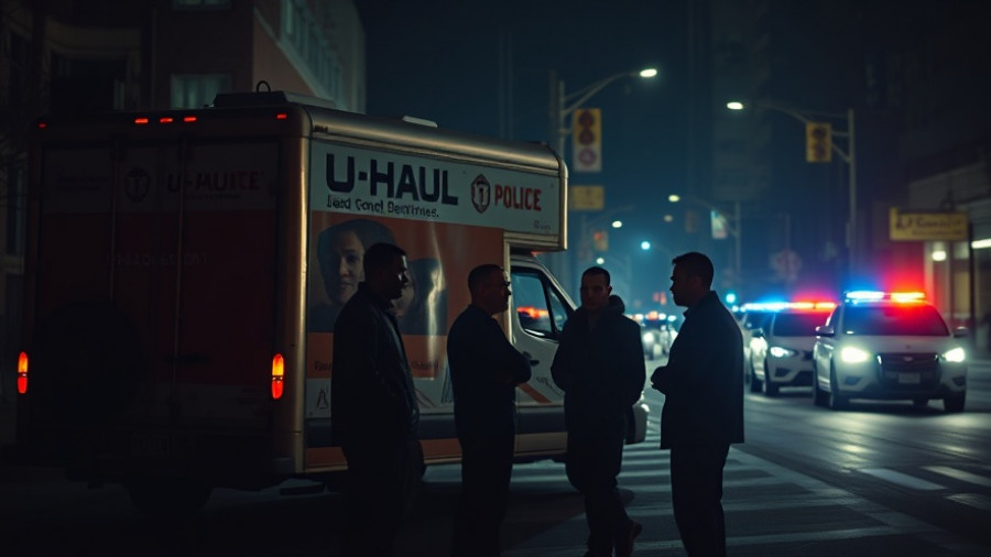 U-Haul driver charged with assaulting federal officers, nighttime police scene.