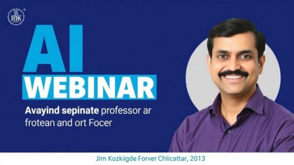 IIM Kozhikode AI Product Development Webinar promotional banner.