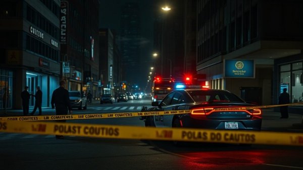 Outer Richmond nighttime street shooting scene with police.