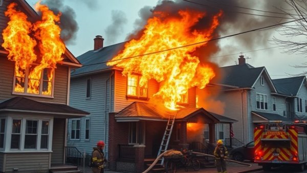 Alamo Square fire incident with firefighters tackling blaze.