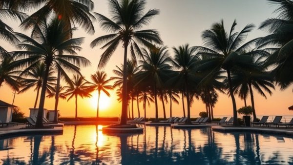 UNICO 20°87° Review: Serene Resort Pool at Sunset