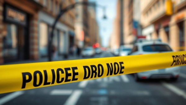 Police tape marking scene of officer-involved shooting in San Francisco.