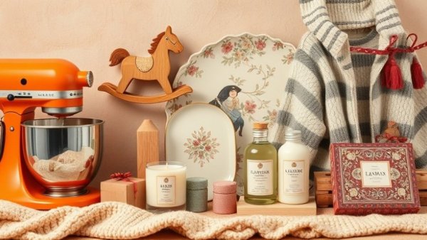 Collection of Amazon gift-ready knits and cozy home essentials elegantly arranged.