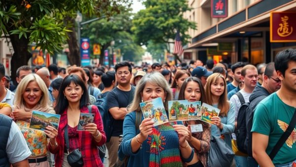 Cole Valley Pop Up Town Square event with colorful postcard, lively atmosphere.