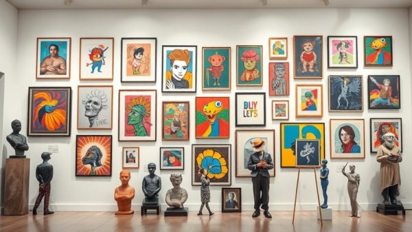 Vibrant art display at 15 Year Anniversary Art Show