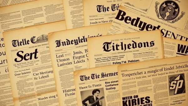 Collage of classic vintage newspapers with bold headlines.