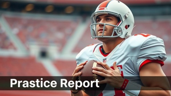 49ers injury report practice update with player holding football.