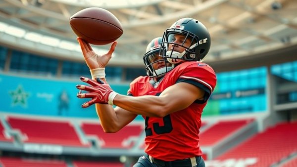 49ers player catching football during practice against Cardinals.