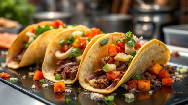 Mouthwatering tacos on a griddle for Pay-What-You-Can Taco Day