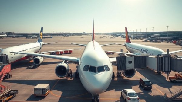 FAA lifts flight restrictions; airplanes ready at airport gates.