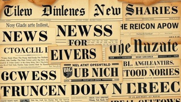Collage of vintage newspaper headlines highlighting history and news.