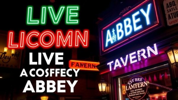 Monday Live Comedy San Francisco event at Abbey Tavern with neon lights.