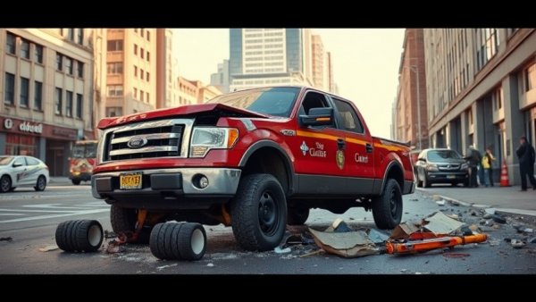 High-speed crash on Lombard Street with truck into building.