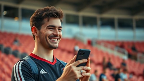 Arizona Cardinals training camp 2023: smiling athlete at stadium.