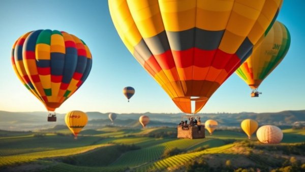 Colorful hot air balloons over lush Bay Area vineyards, Obscure Bay Area Films.