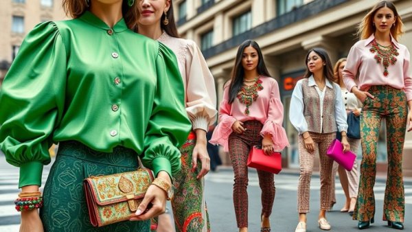 Vibrant collage of whimsical holiday fashion trends