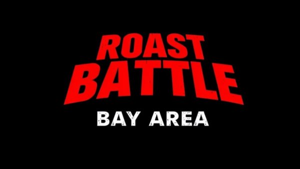 Roast Battle Comedy Show Live in SF logo, black background.