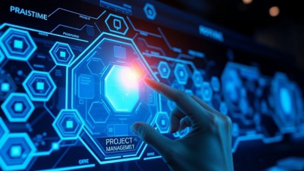 Futuristic interface with project management hologram for Free Project Management Courses 2026.