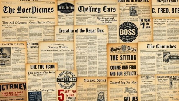 Vintage newspaper collage representing historical news coverage.