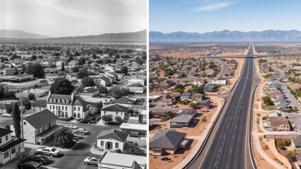 California freeway construction history impacts local community.