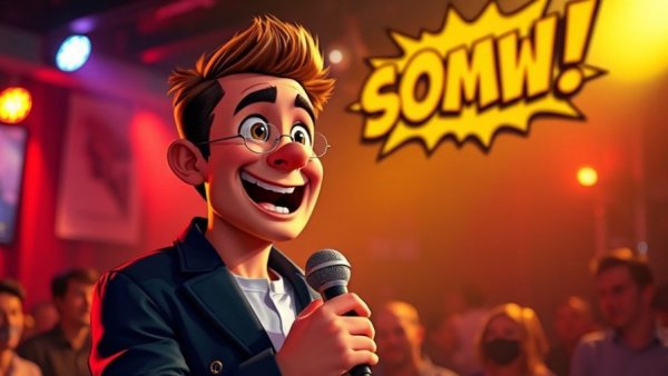 Colorful comedy show promotion featuring Hook-Up Horror Stories Stand-Up Comedy Show SF.