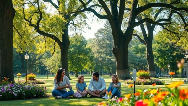 Family enjoying Thanksgiving in San Francisco park setting