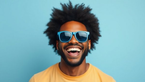Joyful comedian at Mike E. Winfield comedy show San Francisco, smiling widely.