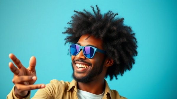 Mike E. Winfield live in SF Punch Line smiling with blue sunglasses.