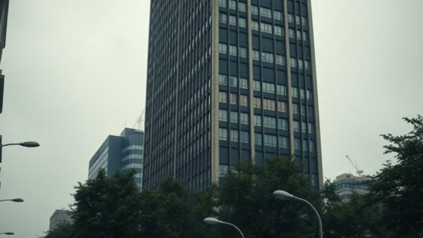 Urban building near Central Subway, overcast day.
