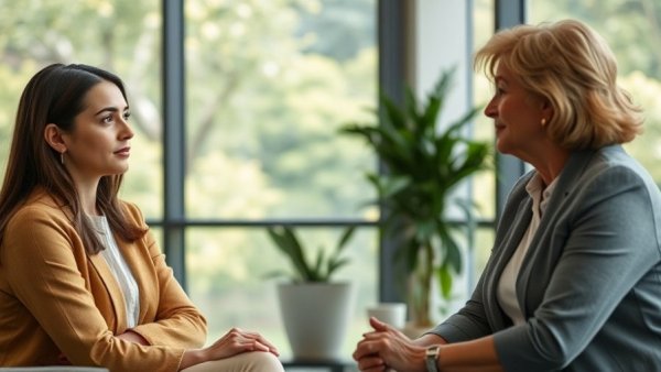 Professional interview scene, MBA interview preparation.