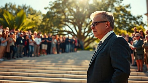 Daylight gathering at Sunset Dunes Park San Francisco with a man speaking to a crowd.