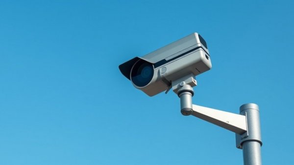 Oakland speed cameras mounted on a street pole with a clear sky background.