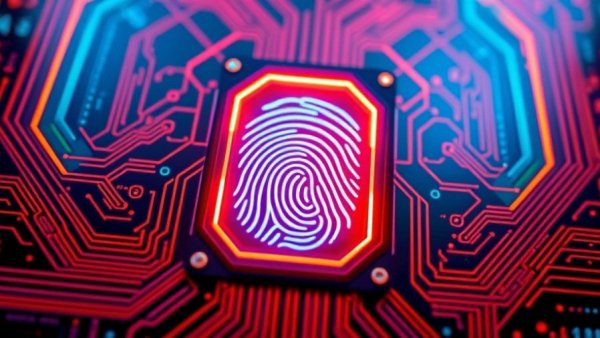 AI in Cybersecurity: Futuristic fingerprint scanner