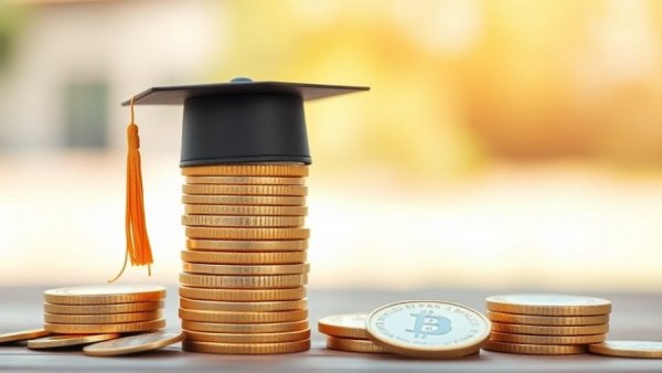 Stack of coins with graduation cap representing tuition assistance programs.