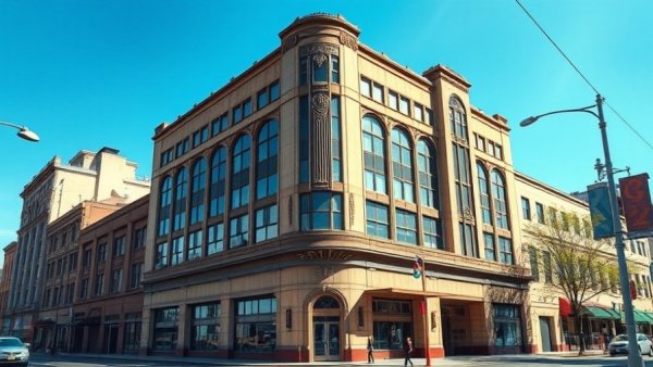 Anchor Brewing San Francisco facility under clear sky, vintage architecture.