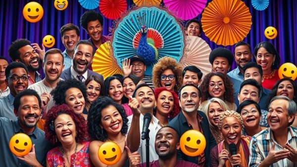 Crazy Funny Asians comedy showcase with vibrant elements and comedians.