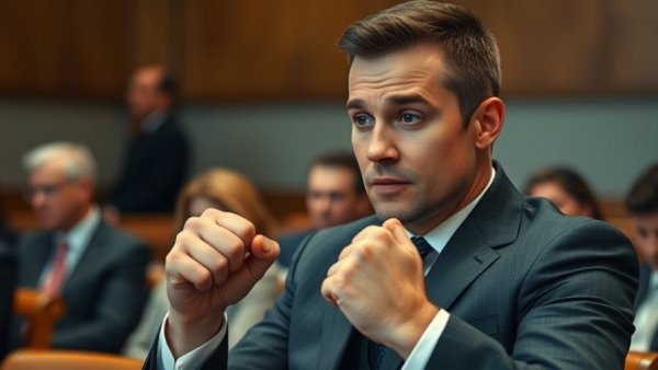 Attention-grabbing courtroom scene related to Luigi Mangione case updates.