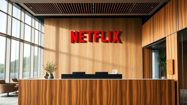 Netflix office reception with sleek design and bright lighting