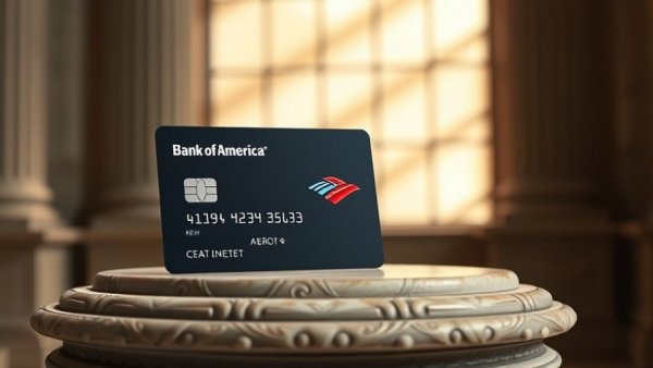 Bank of America credit card on stone pedestal, Museums On Us 2025.