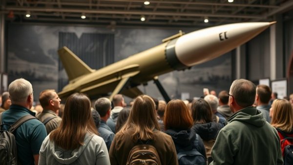 Visitors at Nike Missile Site Open House listening to guide.
