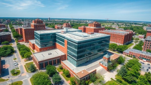 San Francisco General Hospital aerial view, related to murder charges filed against SF General stabbing suspect.