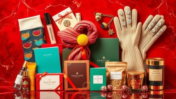 Assorted unique stocking stuffer gifts in a colorful grid layout.