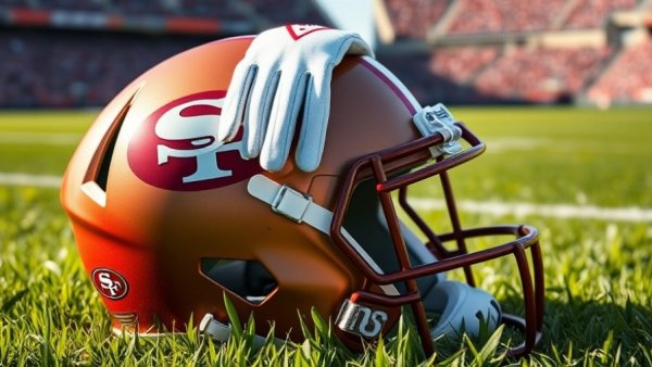 49ers sign Javon Baker: Football helmet with logo on grass field.
