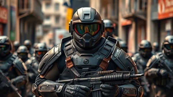 National Guard soldier in urban setting during LA deployment related to ruling.